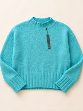 Turquoise Crewneck Sweater - Women's Cozy Knit